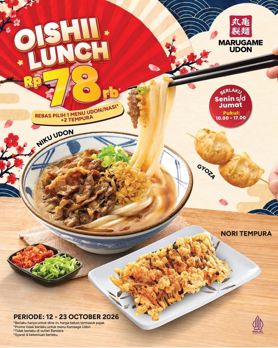 Oishii Lunch: 1 Udon/Nasi + 2 Tempura Rp78 Ribuan