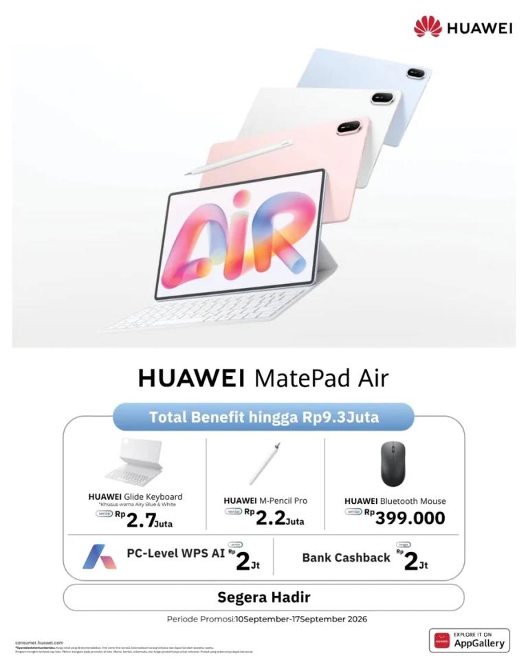 MatePad Air: Total Benefit hingga Rp9,3 Juta