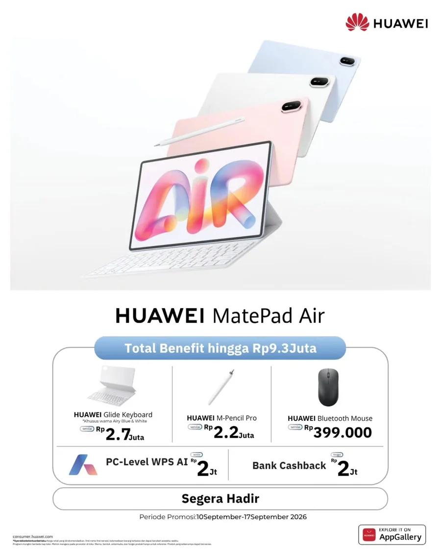 MatePad Air: Total Benefit hingga Rp9,3 Juta