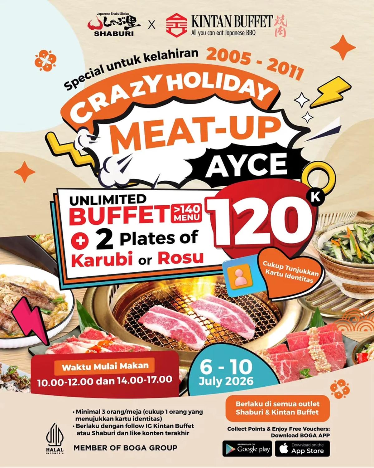 Crazy Holiday Meat-Up: AYCE Rp120.000