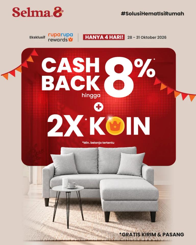 SELMA 8th Anniversary: Cashback hingga 8% + 2X Koin