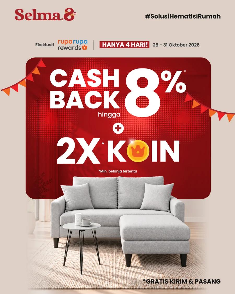 SELMA 8th Anniversary: Cashback hingga 8% + 2X Koin