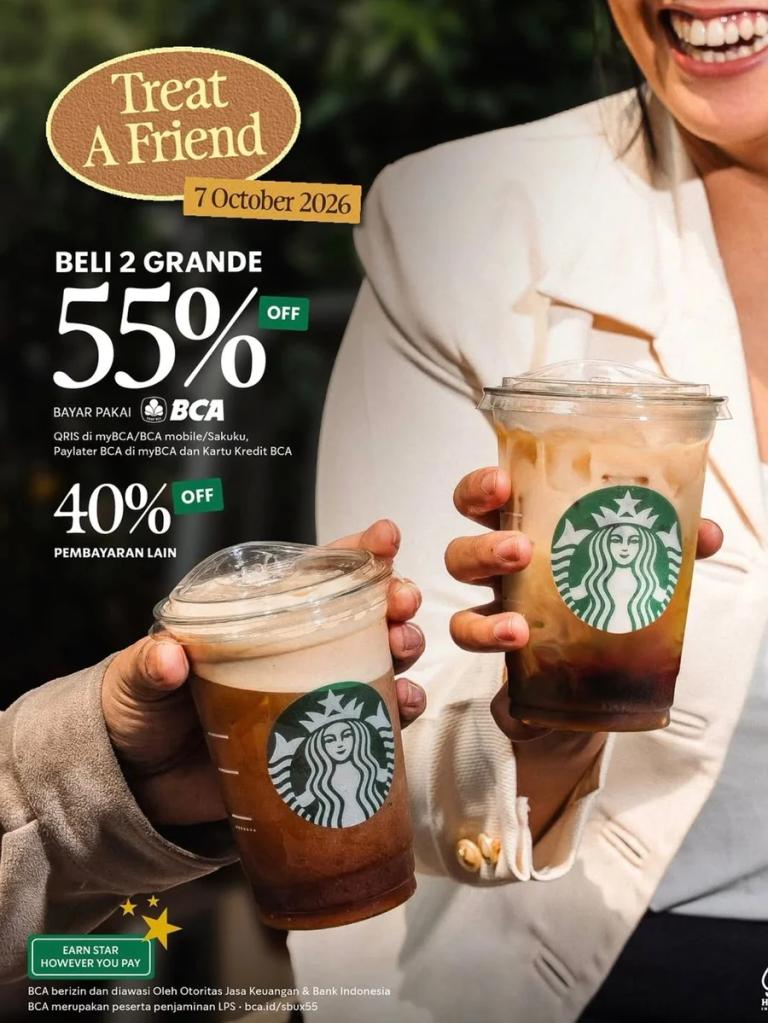 Treat A Friend: Beli 2 Grande Diskon hingga 55%