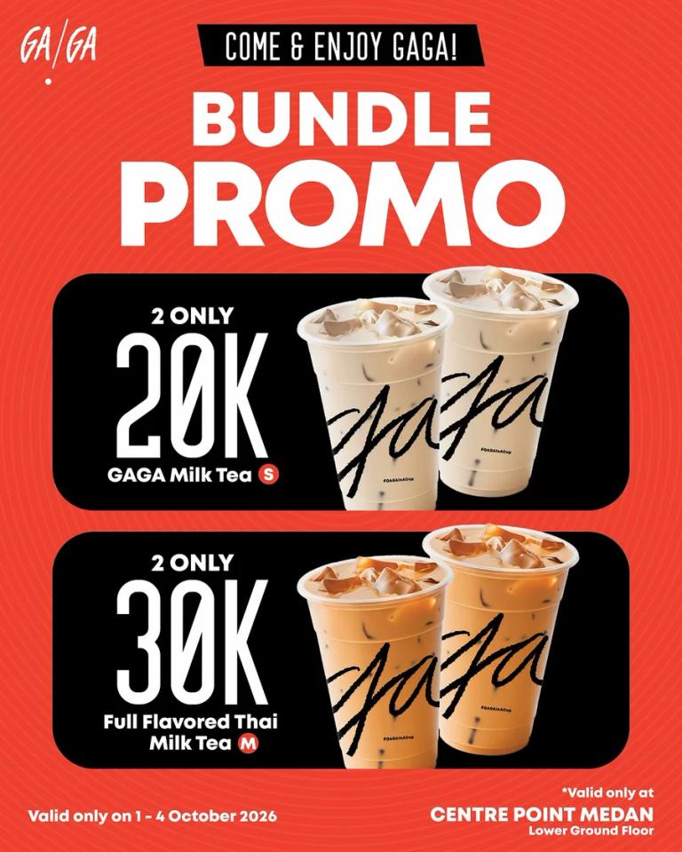 Opening Bundle GAGA: 2 Milk Tea Mulai Rp20.000