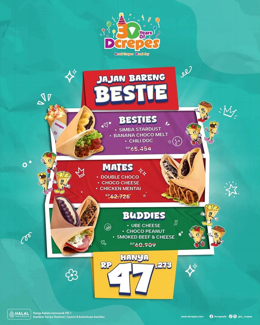 Jajan Bareng Bestie: 3 Crepes Rp47.273