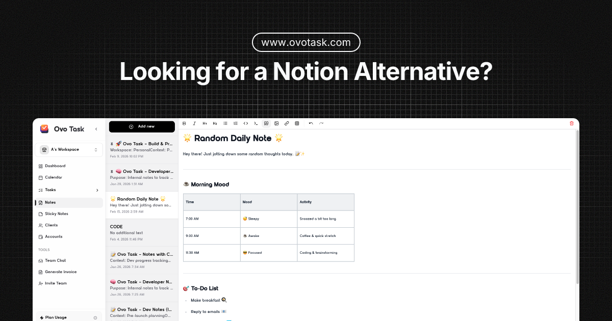 The Best Notion Alternatives for Productivity in 2026
