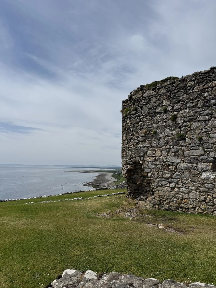 View from Criccieth Castle overlooking beach