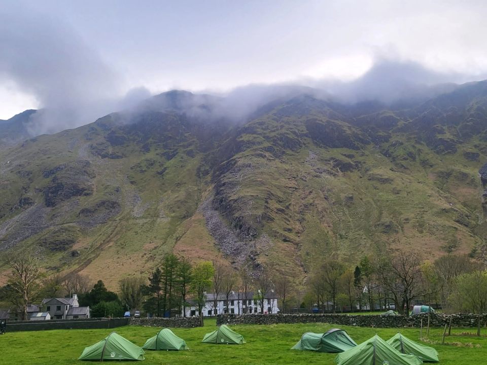 Base campsite at the foot of Snowdown mountain