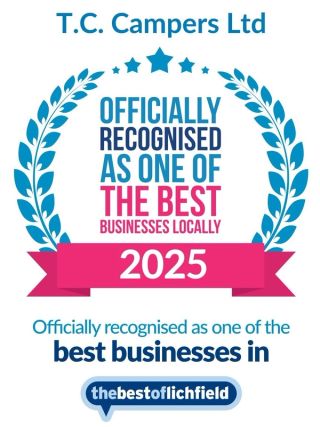 T.C. Campers, recognised as one of the best local businesses in 2025 by thebestoflichfield
