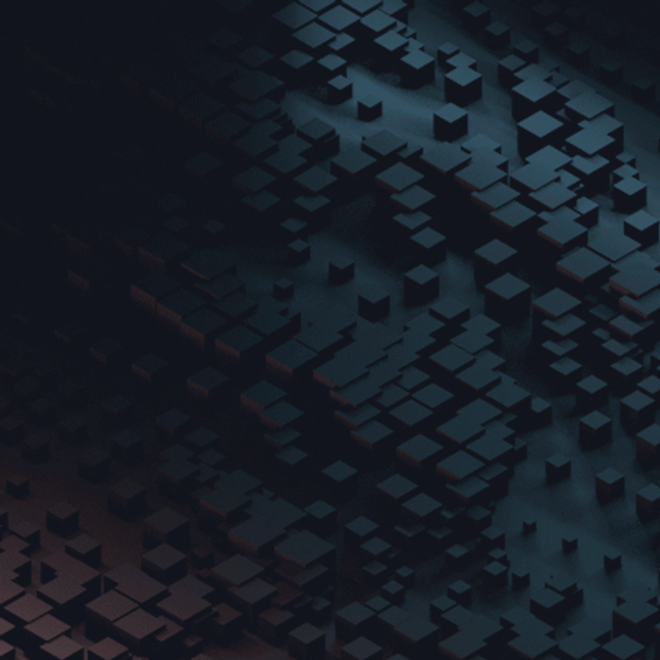 Abstract illustration of interconnected dark cubes forming a complex three-dimensional network, symbolizing structure, connection, and emergence.