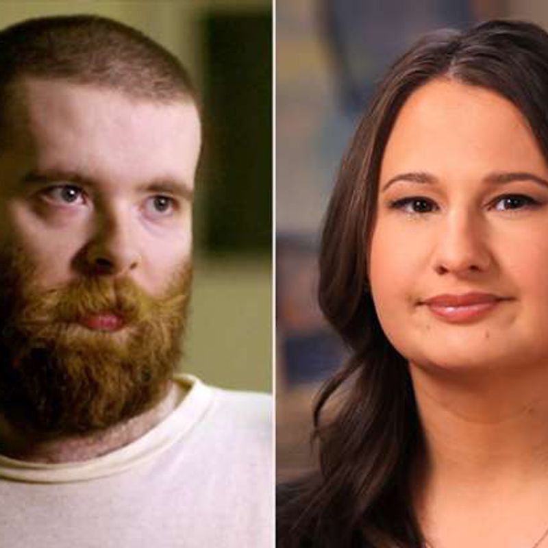 Portraits side by side of Nicholas Godejohn, a man with a full beard, and Gypsy Rose Blanchard, a woman with long dark hair.