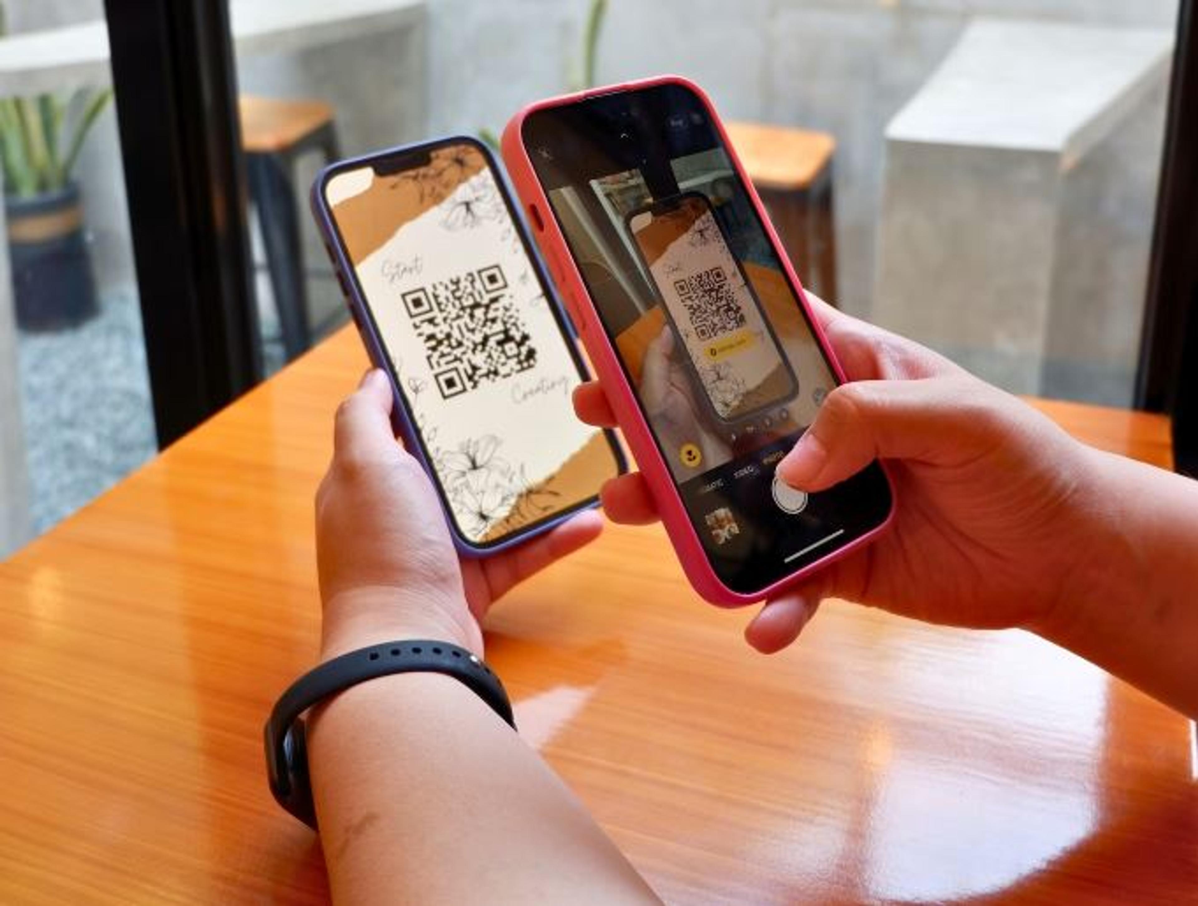 QR Code Scanning process on a mobile device