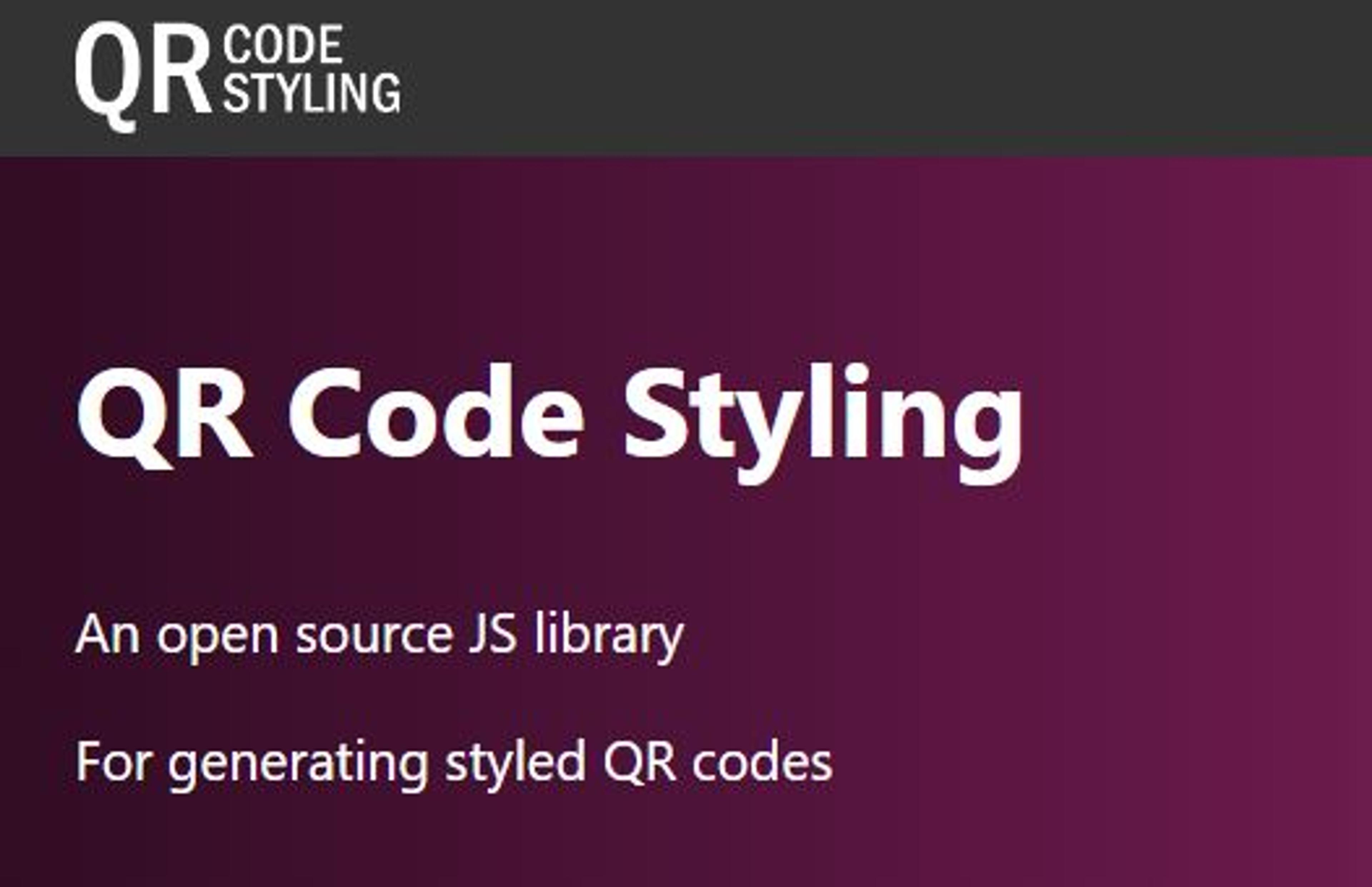 QR Code styling library