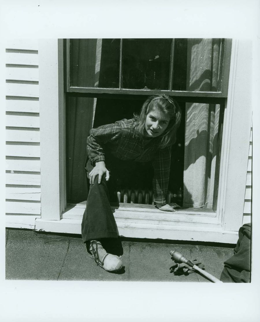 Sue Spayth in rehearsal for Macbeth on the Blue Ridge Campus, May 1940