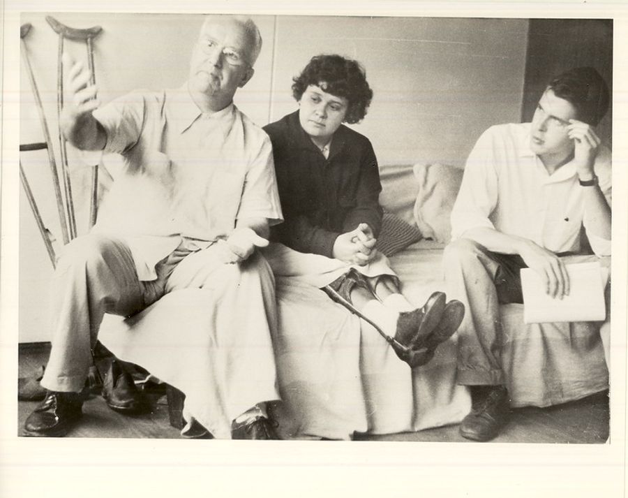 Buckminster Fuller, Hazel Larsen, and Charles Pearman, summer 1949.