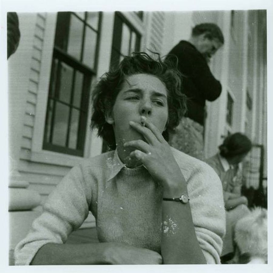 Cynthia Carr smoking.