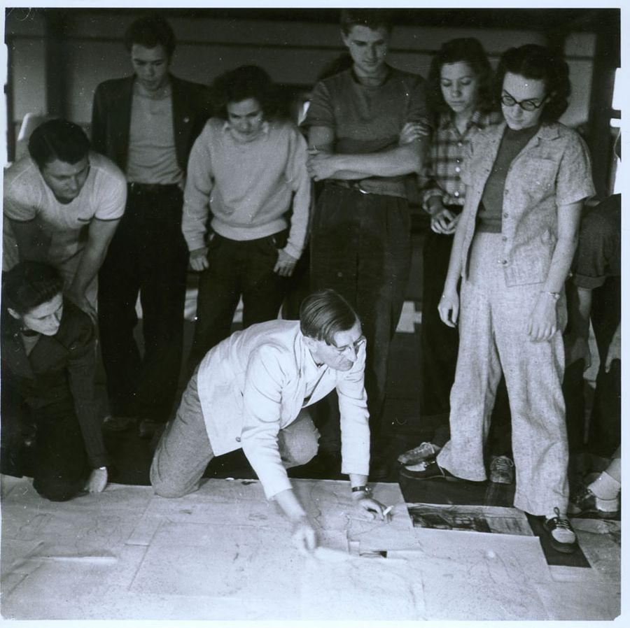 Josef Albers' drawing class, ca. 1939-1940. 