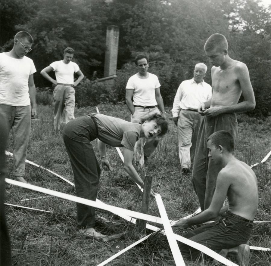 Working on the Supine Dome, 1948.