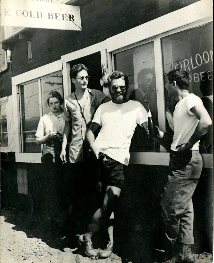 Stanley Hebel, Felix Krowinski, and unidentified students.