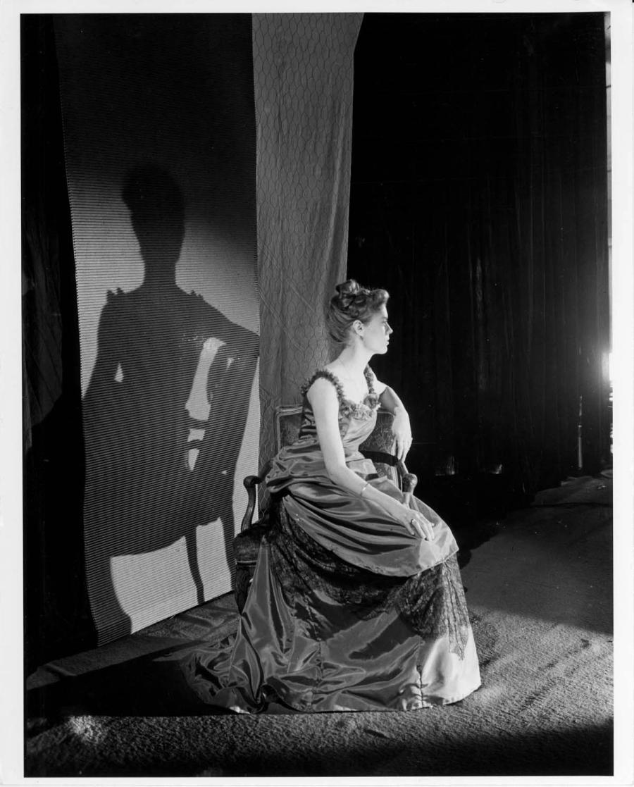 Jane Robinson on stage for a performance of "The Cherry Orchard" by Anton Chekhov at Black Mountain College, Spring 1941