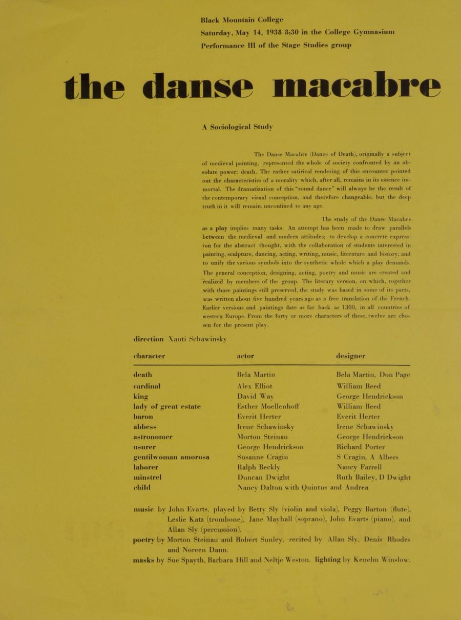 the danse macabre: A Sociological Study, Saturday, May 14, 1938