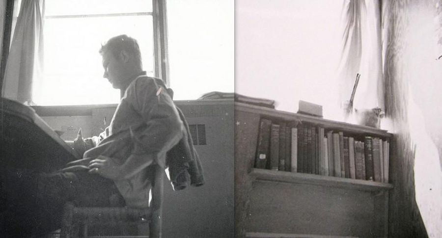 Trueman MacHenry in his study in the Studies Building, circa 1951. 