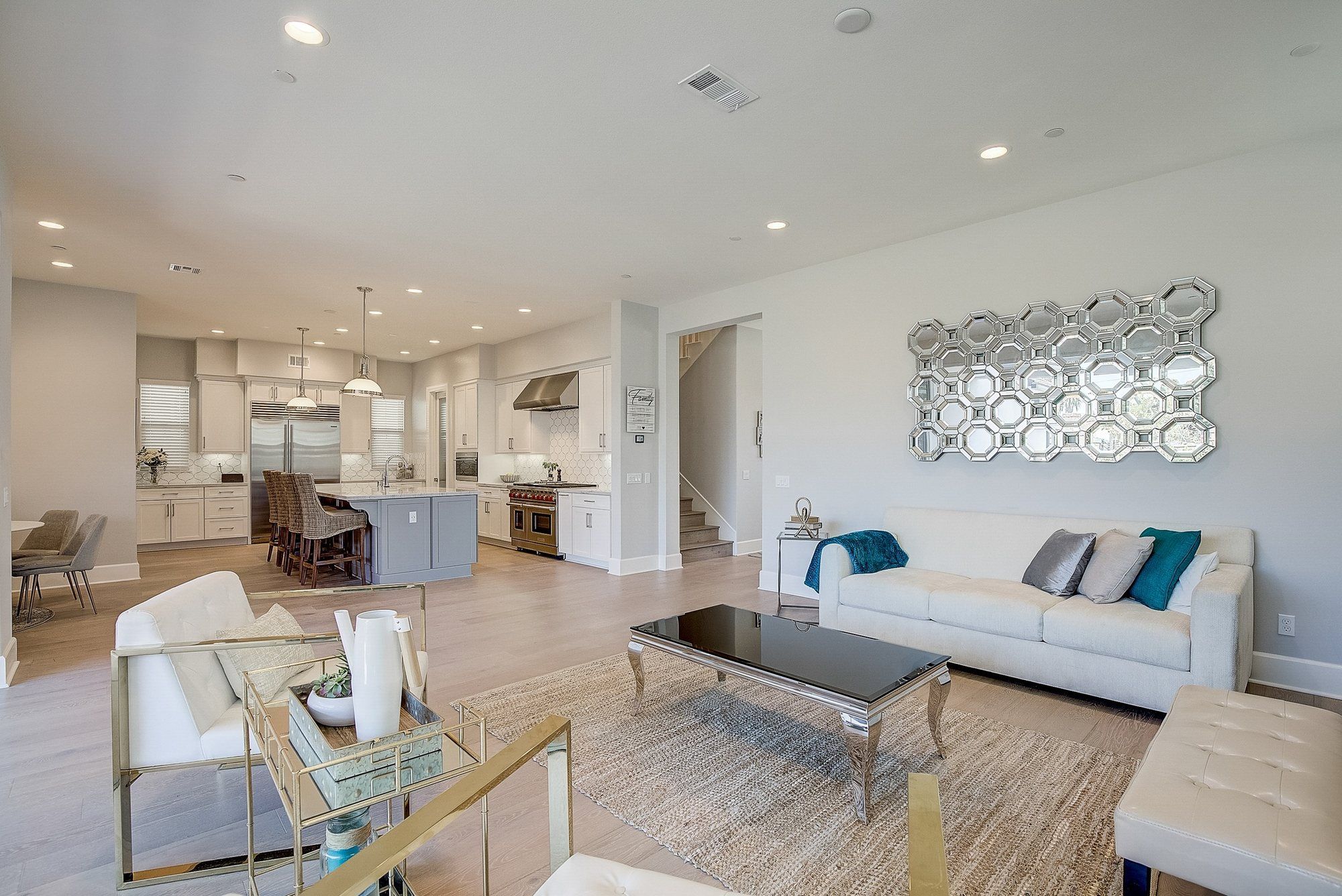 Great room looking toward the kitchen, Costa Mesa