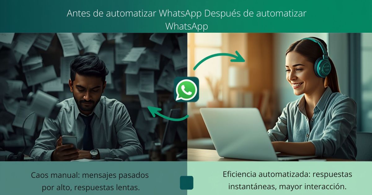 Antes y después de automatizar WhatsApp: lo que de verdad cambia en tu negocio
