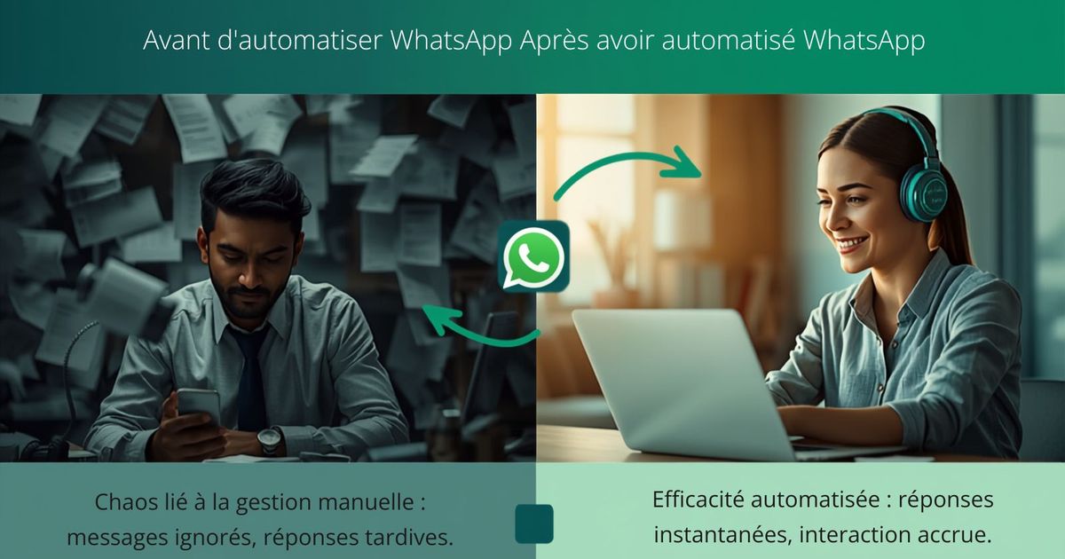Avant / après l'automatisation de WhatsApp : ce qui change vraiment pour votre entreprise