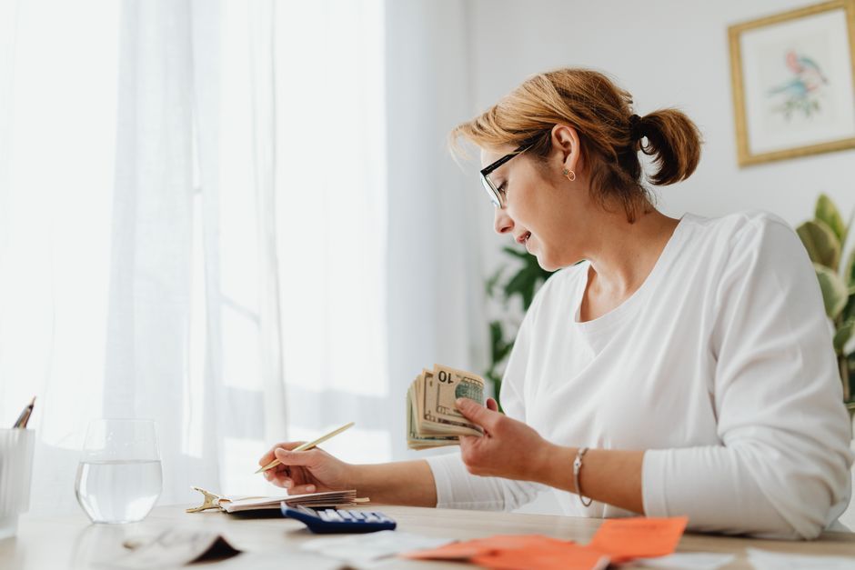 small business owner reviewing finances