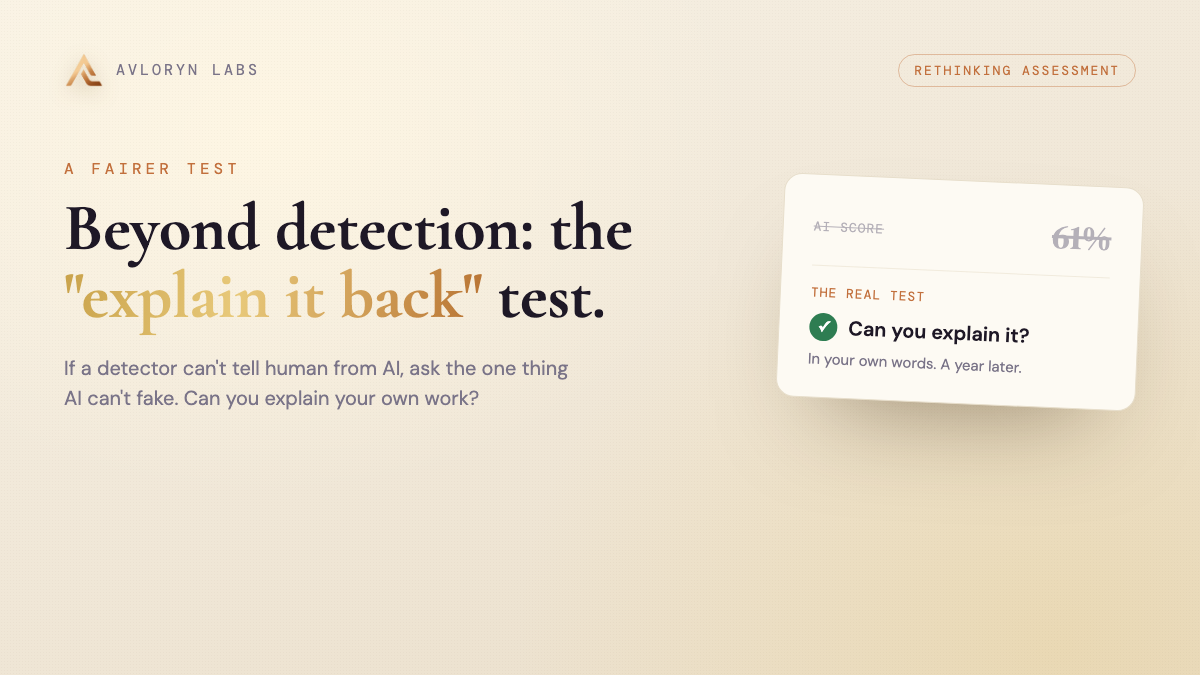 Beyond Detection: The "Explain It Back" Test That Actually Proves Your Work