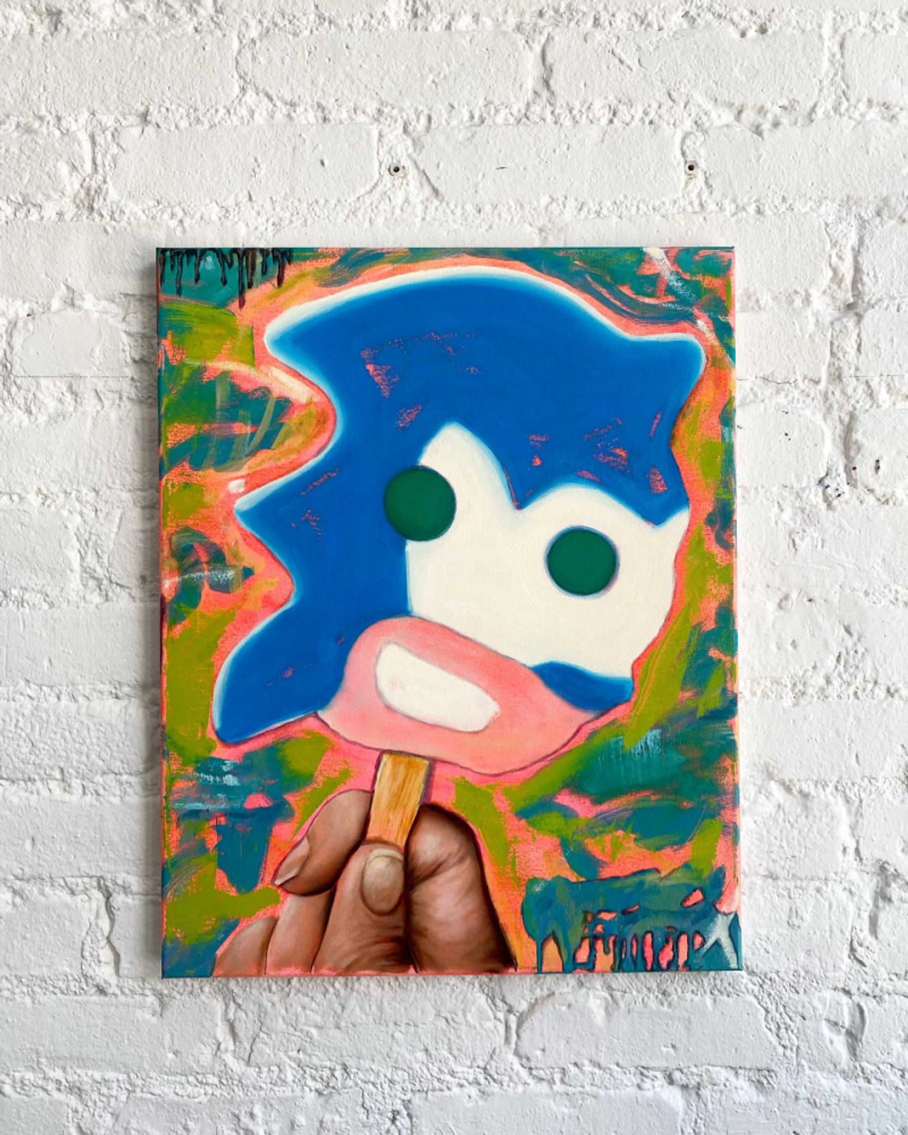 sonic the hedgehog popsicle painting