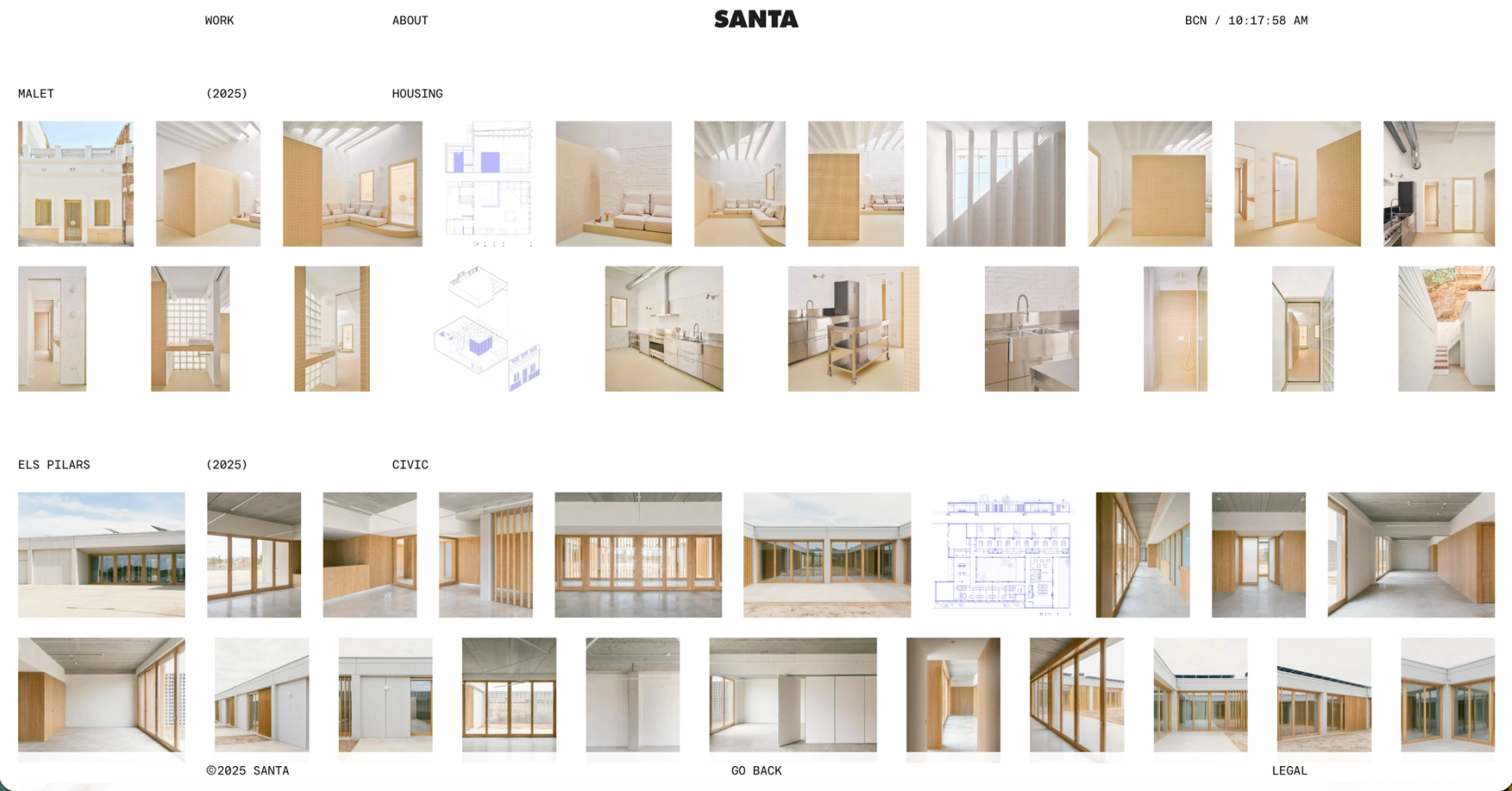 Overview contact sheet: every project with all of its images in a row