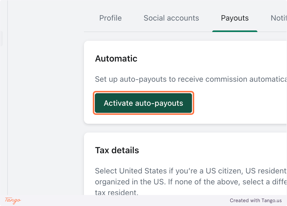 Click on Activate auto-payouts
