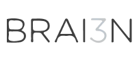 Brain wordmark with "BRAIN" text, third letter replaced by "3