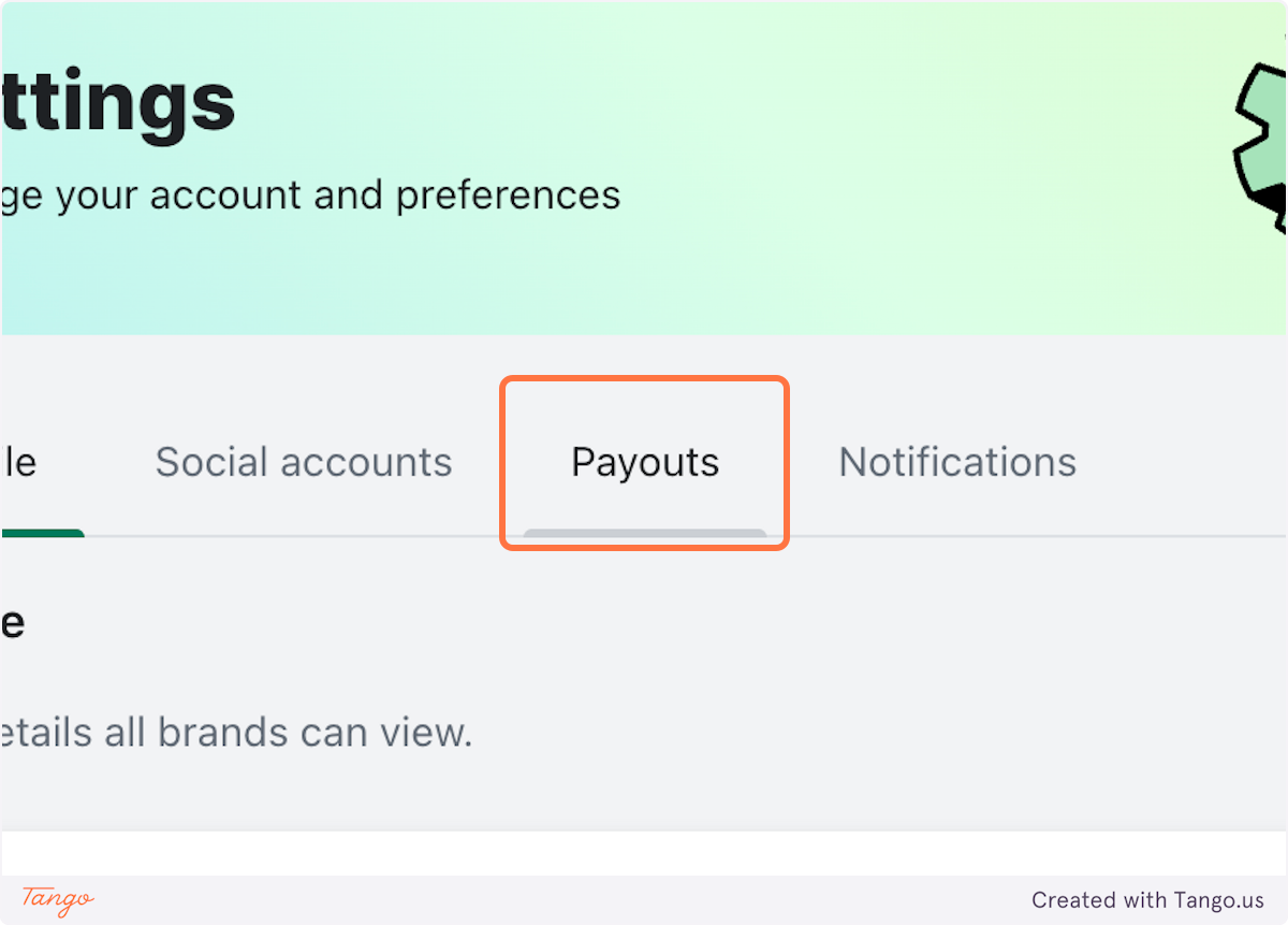 Click on Payouts