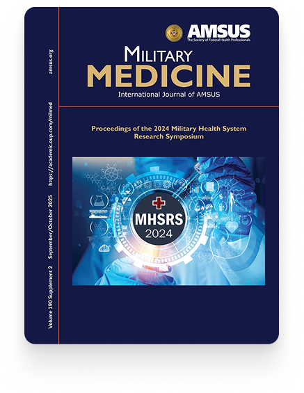 AMSUS Military Medicine journal cover for 2024 Military Health System Research Symposium proceedings