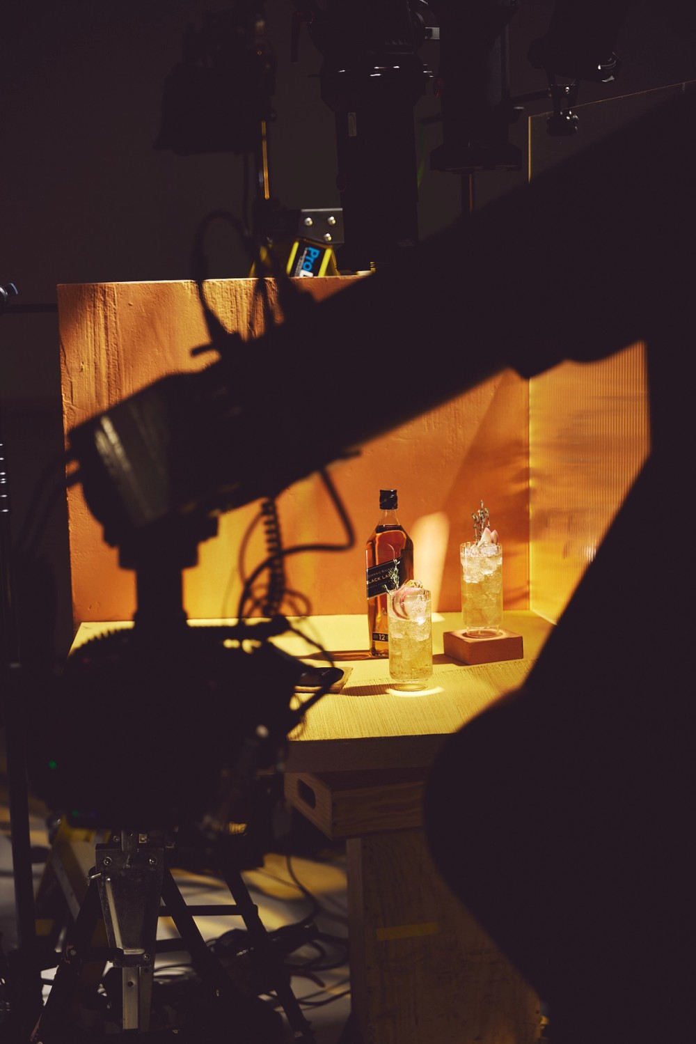 Behind the scenes: The camera and set on Johnnie Walker's latest campaign.