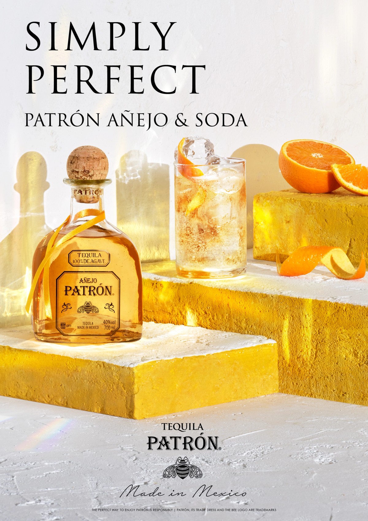 Patron Tequila campaign and set design by award winning Drinks Photographer Jason Bailey Studio London