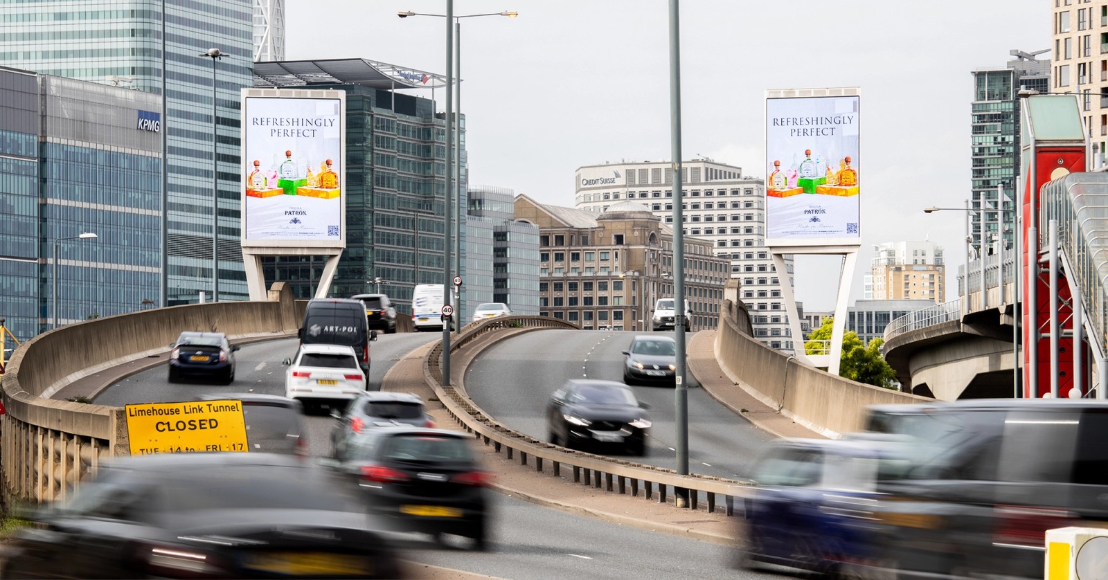 2 billboards for Patron Tequila on a highway by award winning Drinks Photographer Jason Bailey Studio London