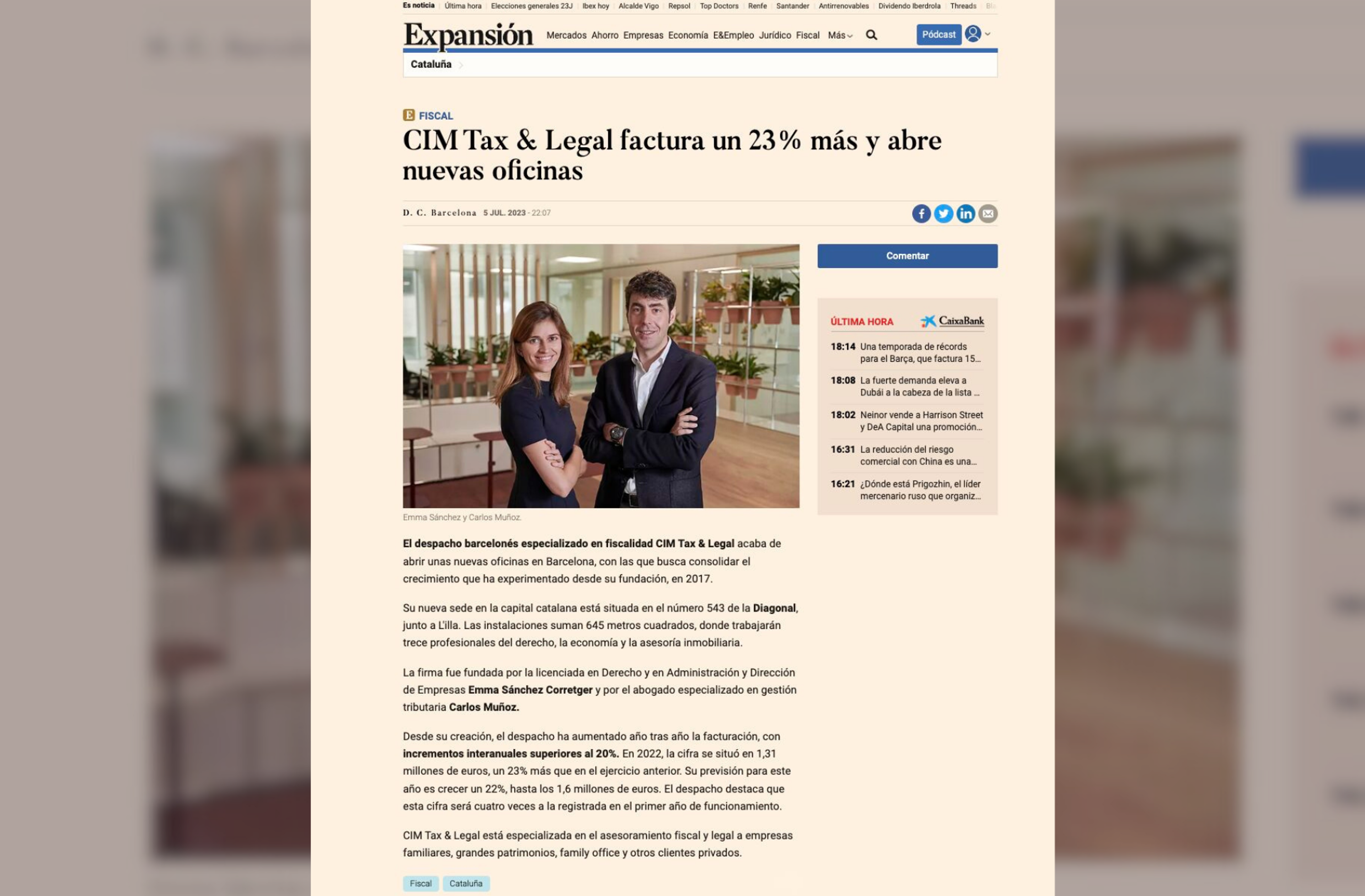 Cim tax & legal a Expansión