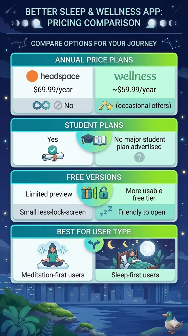 headspace vs bettersleep price