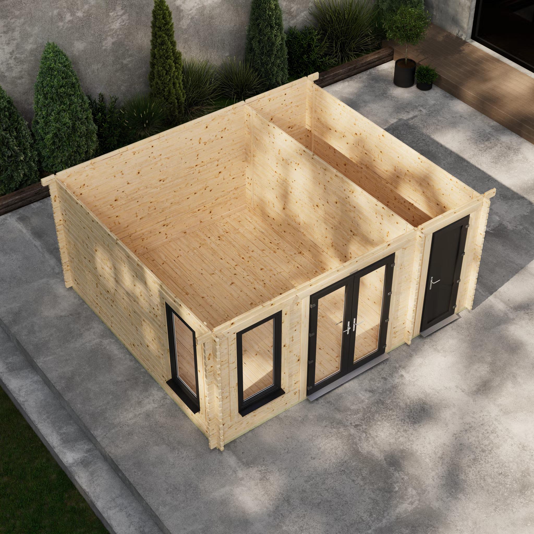 A Multi-Purpose Cabin With Built-In Storage. diagram