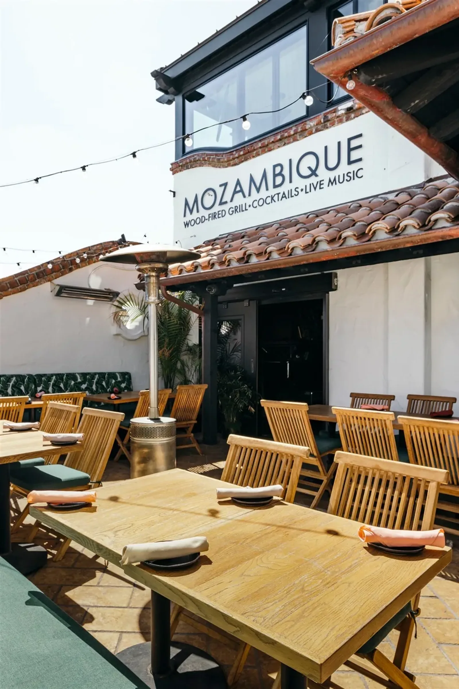Mozambique entrance and patio on South Coast Highway in Laguna Beach