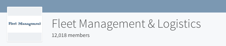 LinkedIn group header for Fleet Management & Logistics, 12,018 members