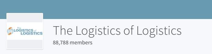 LinkedIn group header for The Logistics of Logistics, 88,788 members