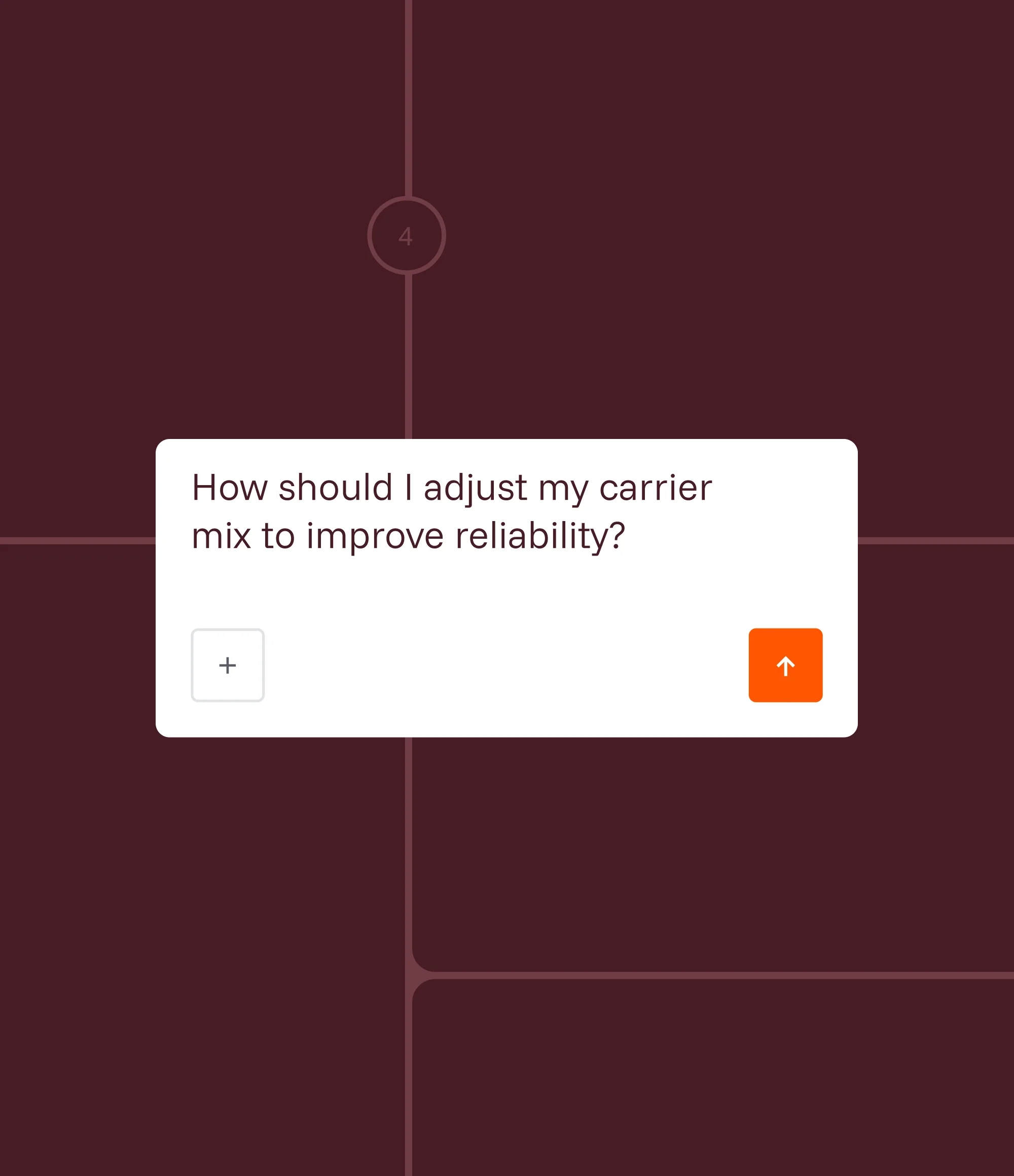 A prompt asking how to adjust the carrier mix to improve reliability, on a maroon panel