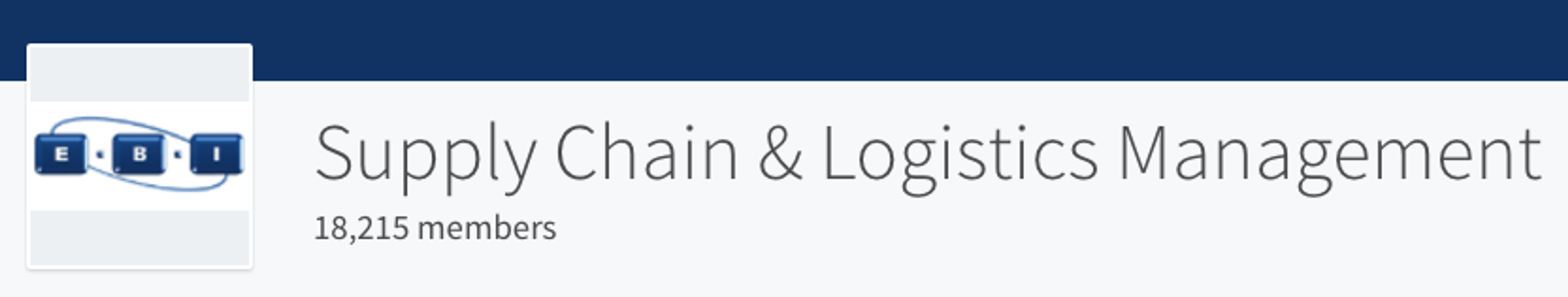LinkedIn group header for Supply Chain & Logistics Management, 18,215 members