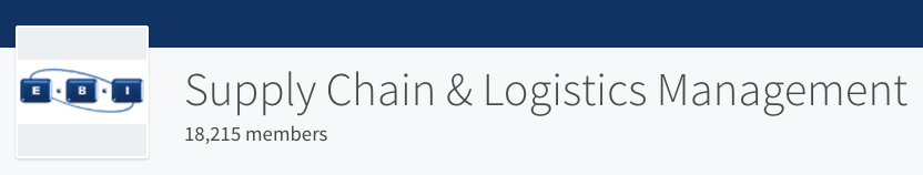 LinkedIn group header for Supply Chain & Logistics Management, 18,215 members