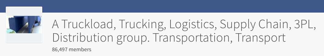LinkedIn group card: A Truckload, Trucking, Logistics, Supply Chain, 3PL, Distribution group, 86,497 members